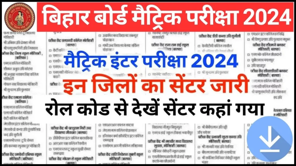 Bihar Board 10th 12th Center List 2024 Released