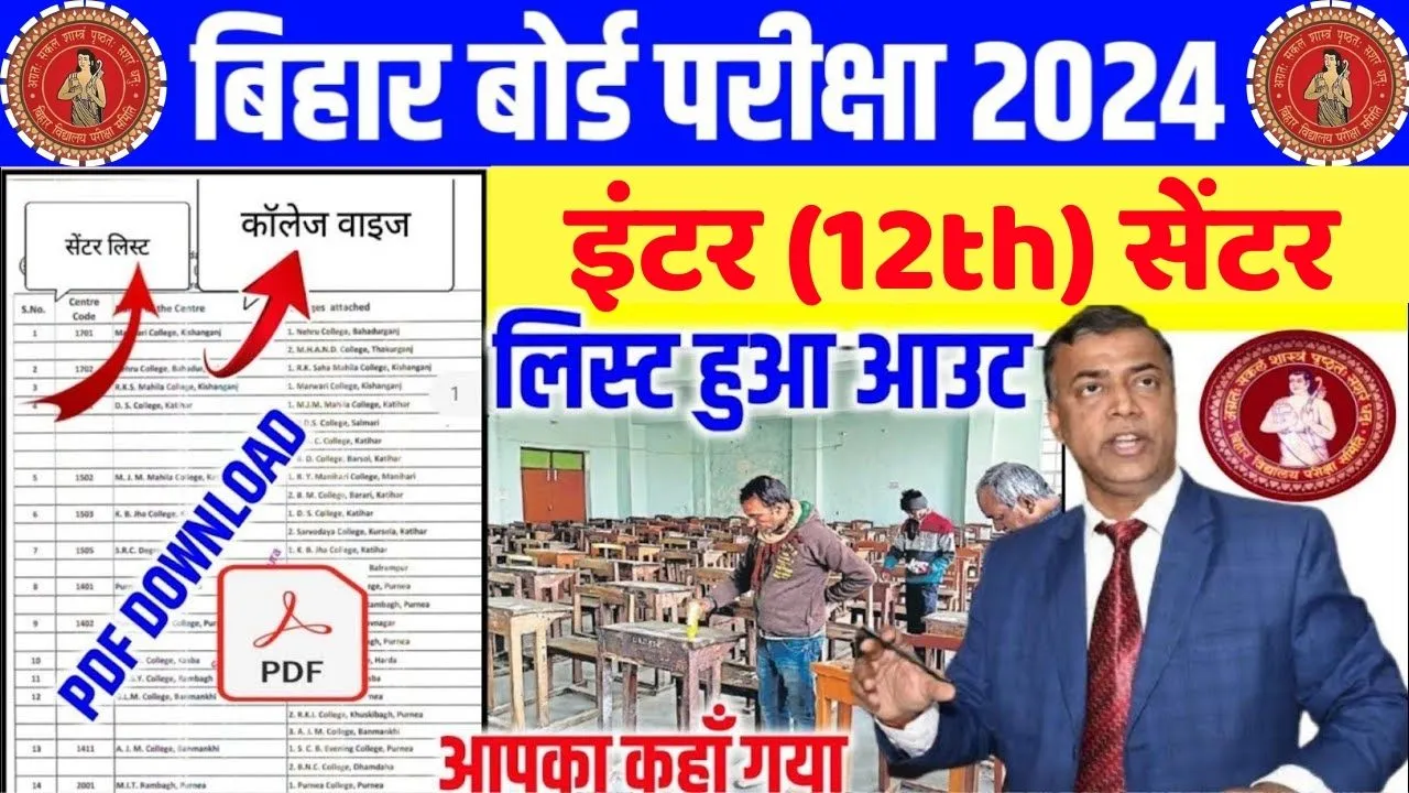 Bihar Board 12th Center List 2024 Released लो आ गयी 12 Exam Center